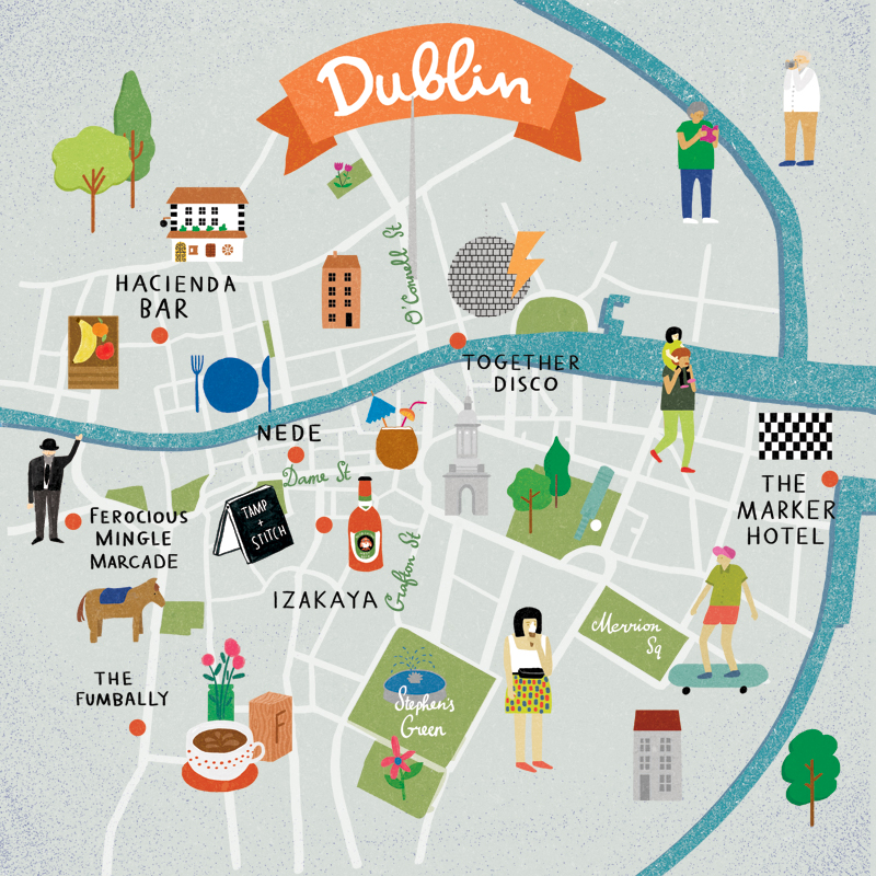 Amazing Illustrated Maps Of Dublin Wanderarti