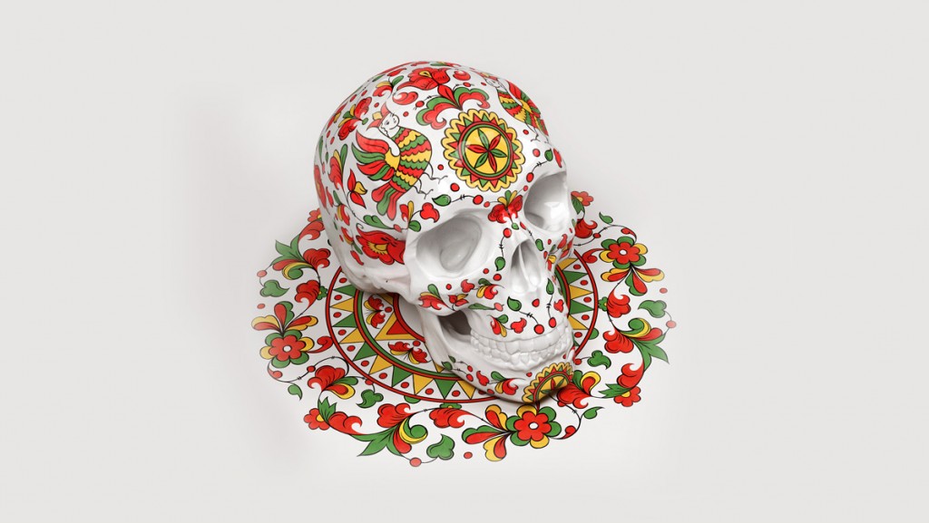 Sasha Vinogradova, russian folk art, artwork on skulls