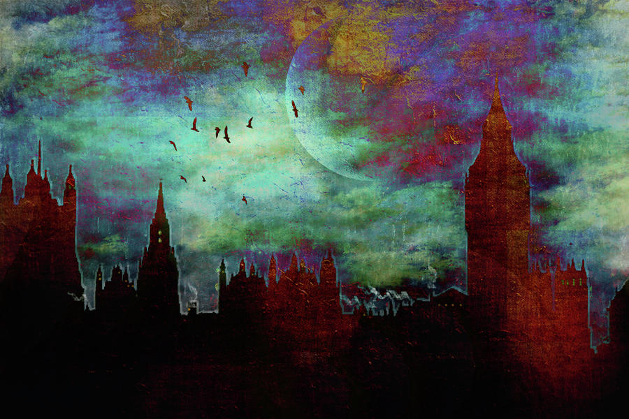 London skyline, art, digital painting