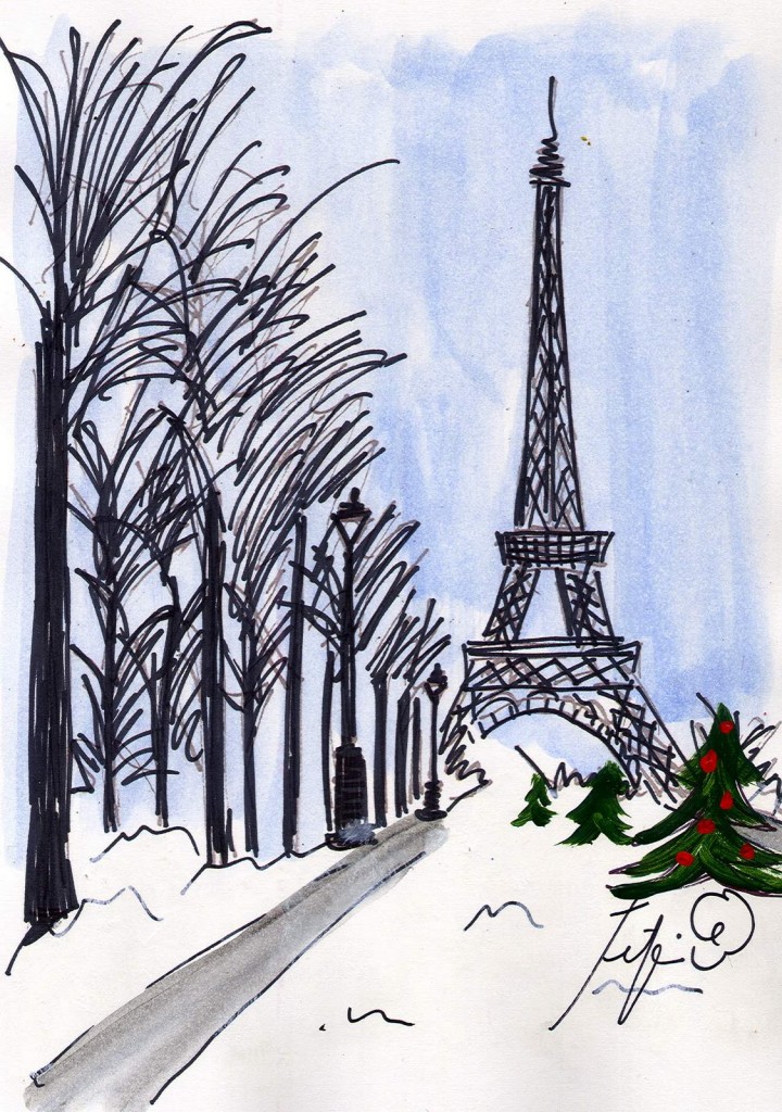 Paris, Christmas, snow