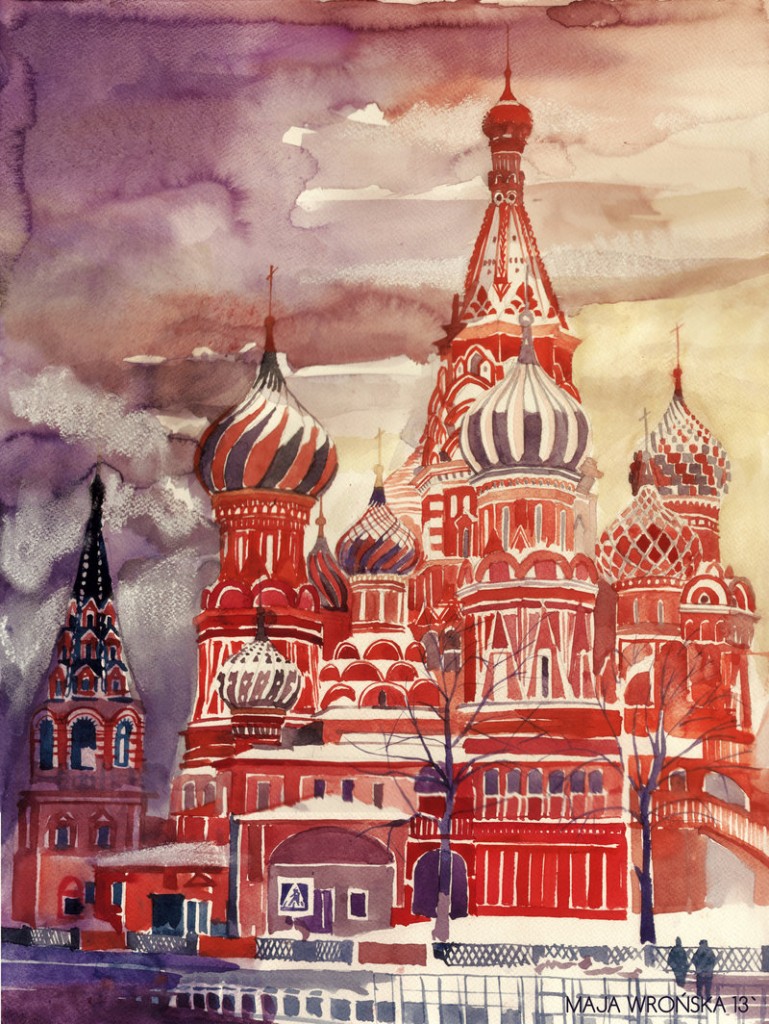 Moscow at Christmas, painting, russia