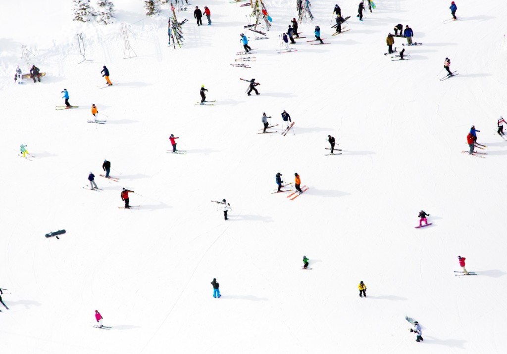 Gray Malin photography, ski photography, ski resort from above