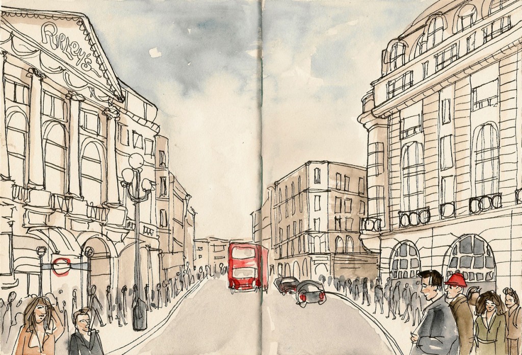 Sketches of London, Europe, travel, art, drawings