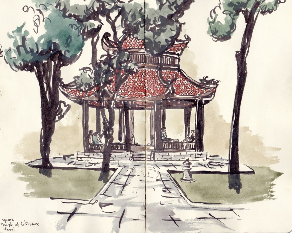 Hanoi sketches, drawings of Vietnam, travel art