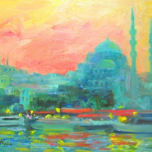 paintings of istanbul, turkey art, europe travel