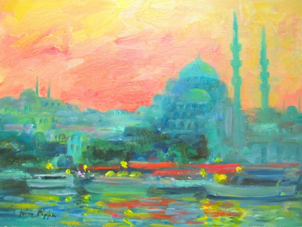 paintings of istanbul, turkey art, europe travel