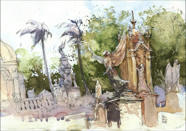 Travelling sketch artist, marc holmes, travel art, sketches of Havana
