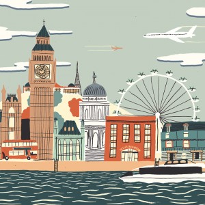 Illustrations of London, travel art, Sam BRewster