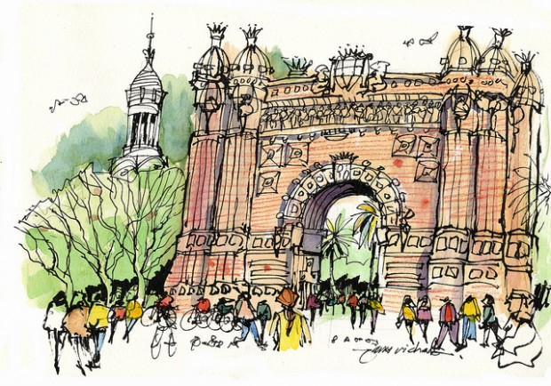 Sketches of Barcelona, travel art