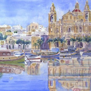 Paintings of Malta, travel art, Europe
