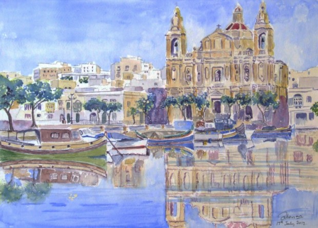 Paintings of Malta, travel art, Europe