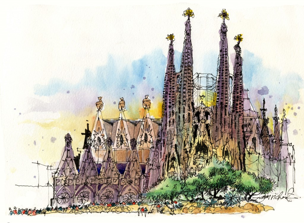 Sketches of Barcelona, travel art